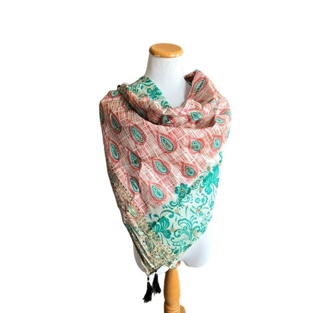 New in Package Salsa Nights Pure Tussar Silk Stole Scarf Wrap Shawl